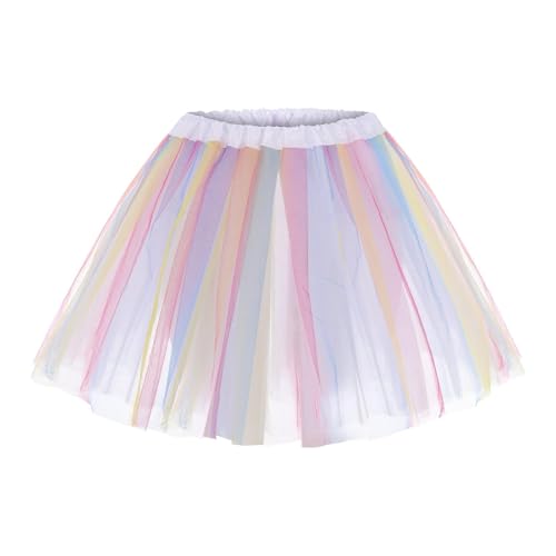 MUNSKT Regenbogen Tüllrock Damen Damen Tüllrock Tutu bunt Tüll Rock...