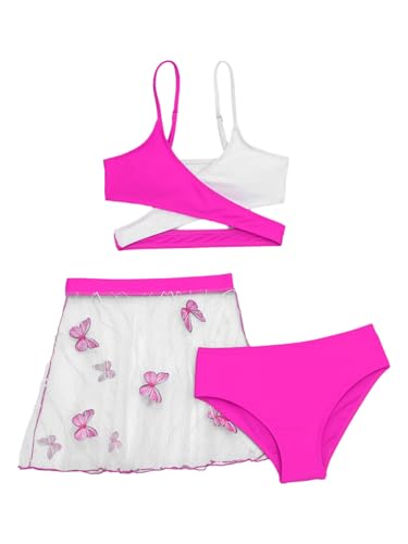 Girls Fashion Bikini Cover up Skirts Set Kids Swimsuit Summer Beach Pool Tankini Bathing Suits