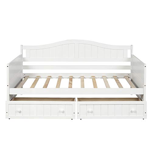 Harper & Bright Designs Wood Daybed with Storage Drawers, Twin Daybed