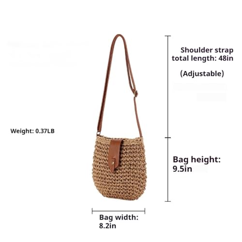 Small Straw Crossbody Sling Bag for Petite Women - Boho Woven Beach Purse for Summer & Travel2