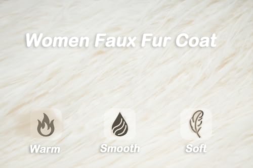 GRAN ORIENTE Women Winter Warm Shaggy Faux Fur Coat,Fluffy Fleece Open Front Long Sleeve Jacket Outerwear with Pockets4