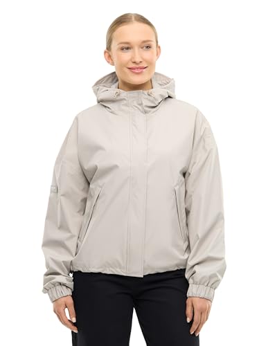 LARKSON Regenjacke Damen Herren Beige - Elin - Regenmantel für Fahrrad Outdoor Festival - Wassersäule 10000 mm - Wasserdichte Jacke mit Verschweißten Nähten - Faltbar