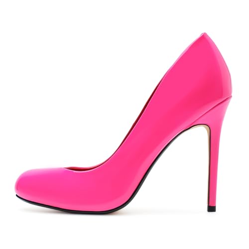 Unisex Men's Women's Round Toe High Heels Stiletto Pumps Patent Leather Heels Dress Party Shoes4