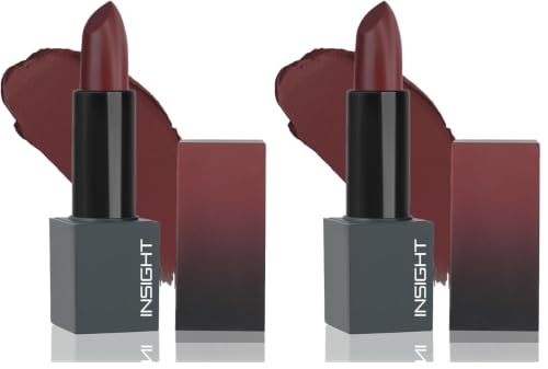 Image of INSIGHT Velvet Matte Lipstick (Sweetheart Scarlet) | Long Lasting, Smudge-Proof & Non-Drying | Enriched with Cocoa Butter, Argan Oil & Vitamin E | Smooth Application, Bold Pigment - 3.8g (Pack of 2)