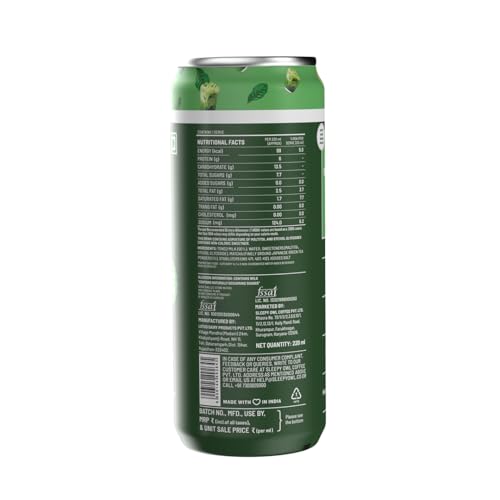 Image of Sleepy Owl Classic Matcha Latte Can, Ready-to-Drink Matcha Tea Beverage, Authentic Matcha Sourced from Japan, Smooth & Creamy Taste, Pack of 4 Cans (220 ml Each)