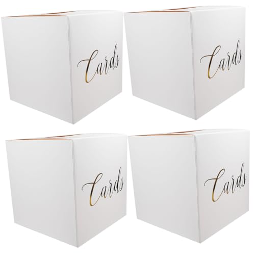 Vaguelly 4sets Wedding Card Box Elegant Envelope Money Box for Reception Includes Blank Cards for Keepsake Bridal Shower Birthday Graduation Celebrations