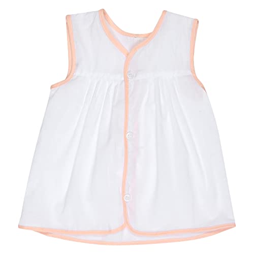 Image of CLAP Baby Girls Cotton Jhabla Frock White (Pack of 4)