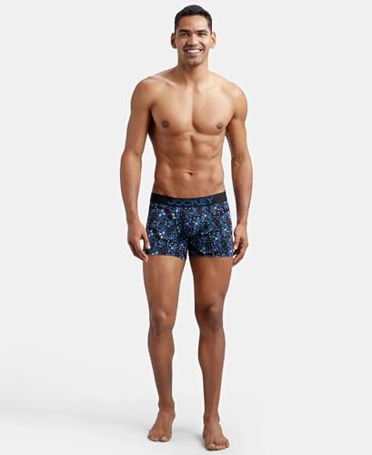 Image of Jockey FP23 Men's Super Combed Cotton Elastane Stretch Printed Trunk with Ultrasoft Waistband