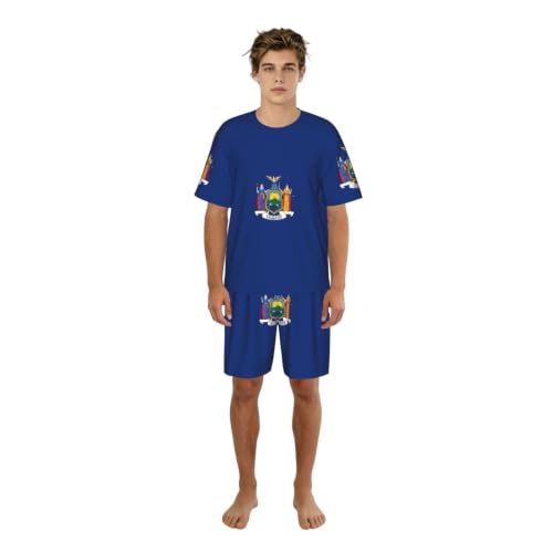 Pyjama court homme manches courtes imprimé New York extensible