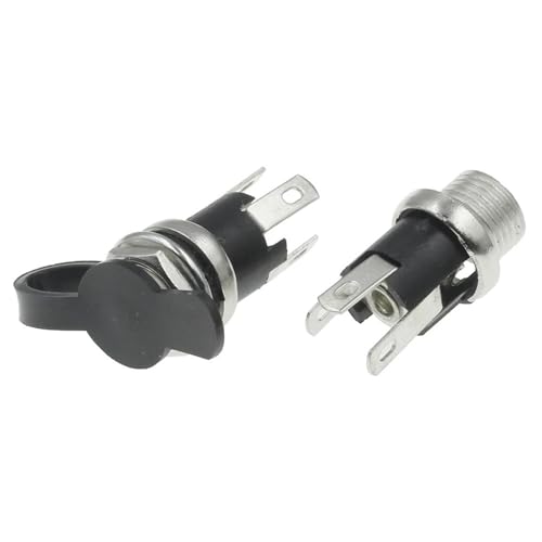 Conector hembra CC 5.5x2.5mm con tapa impermeable para reparar fuentes de alimentación 4