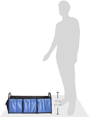 Amazon Basics Collapsible Portable Multi-Compartment Heavy Duty Cargo Trunk Organizer - Blue
