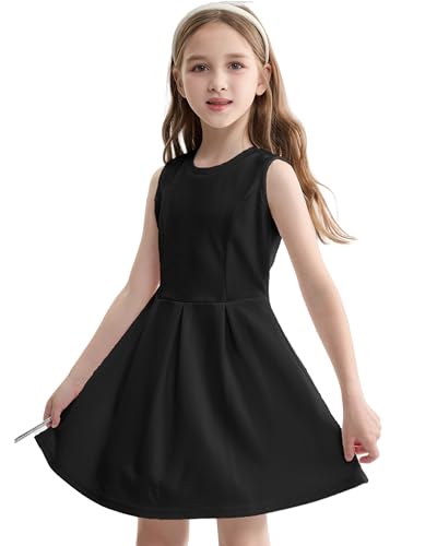J·E STERGUARD Dresses for Girls Teens Sleeveless A Line Swing Skater Party Dress for Girl 4T-14
