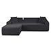 Produktbild TOPOWN Sofa Überwürfe L Form Sofabezug Ecksofa Schonbezug Sofahusse 3 Sitzer + 3 Sitzer mit 2 Kissenbezügen, Dunkelgrau
