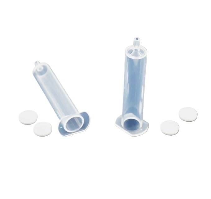 Columnas vacías SPE 10 piezas con fritas de PE | Columnas de plástico reutilizables y duraderas, fritas de PE de 20 μm,(60mL)