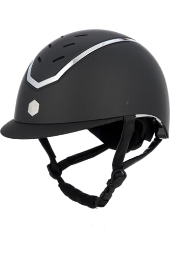 Charles Owen Kylo Reitmütze, Schwarz matt/silber, 52-55 cm