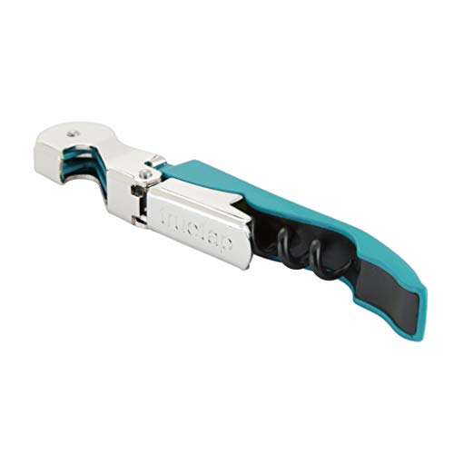 True Truetap Teal Double Hinged Waiter’s Corkscrew, Stainless Steel Wine Key With Foil Cutter #TOP5