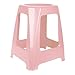 TIENDA EURASIA® Taburete de Plastico Color Pastel - Resistente y Practico - hasta 200kg - Taburete Multiusos Apilable - 29,5 x 27 x 46 cm (Rosa)