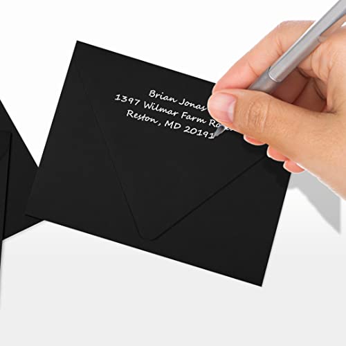 A2 Contour Flap Envelopes (4 3/8 X 5 3/4) - Midnight Black (250 Qty.) #TOP4