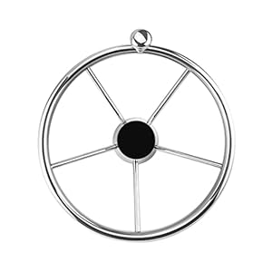 Generic Rvs Boot Stuurwiel 3/4-inch As 342mm Outdoor Roeiboten Zeilboot Hardware Benodigdheden met Center Cap
