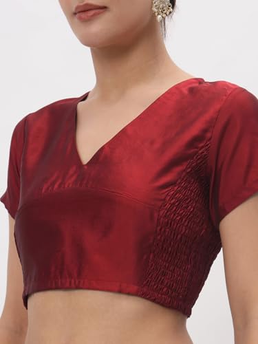 Image of studio rasa Women's Silk Blend Stretchable Blouse for Festive Wedding Party