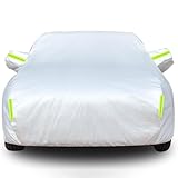 Full Car Cover for VW Polo 2018-2023, Full Exterior Covers Four Seasons Waterproof Oxford Cloth Reflective Strips Anti-Aging