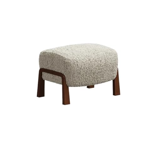 SLOQYNAPU Silla De Sofá De Madera Maciza De Estilo Medio, Silla De Ocio, Silla De Ocio Nórdica De Madera Maciza for Sala De Estar Y Balcón, Silla De Sofá Individual(Footstool - B)