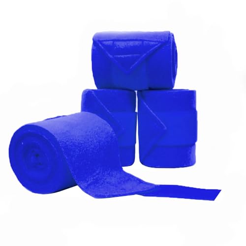 Image of Horse Polo Leg Wraps Soft Fleece Wraps Equestrian Leg Bandage 4-Pack (Cob(8.2ft), Royal Blue)