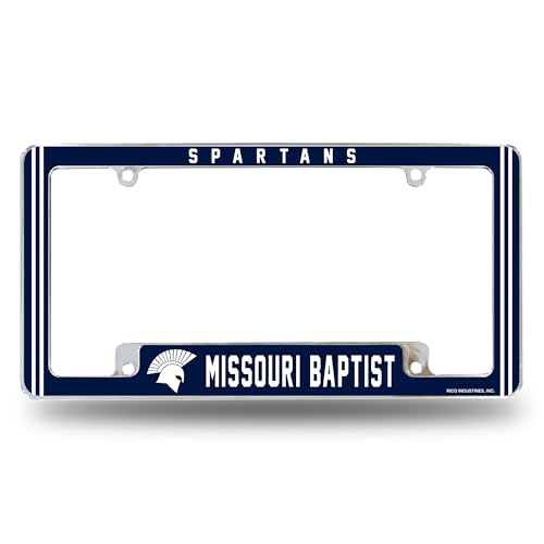 Rico Industries NCAA Missouri Baptist Spartans 12" x 6" Chrome All Over Automotive License Plate Frame for Car/Truck/SUV