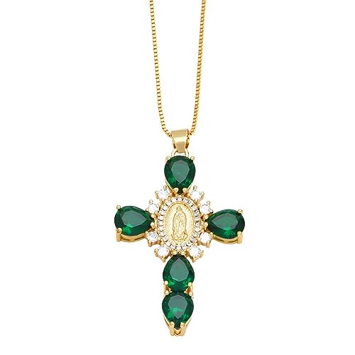 Collier croix en cristal de zircon de qualité supérieure et sa finition or jaune étincelante