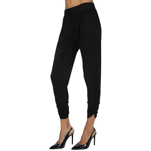 Michael Lauren Pablo Pant with Shirring, Ultra Soft Womens Pants, Work Pants, Made in LA (Black)