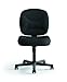 HON ValuTask Armless Desk Chair, Padded Mesh Low Back, Ergonomic Tilt-Tension Recline Control, Swivel Rolling Wheels, Home Office Desk Chairs for Bedroom, Dorm, Small Spaces, Computers