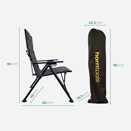 Chaise de camping Recliner horntools robuste avec structure renforcée - 4