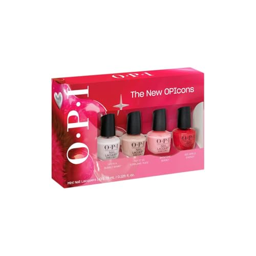 Image of O.P.I Nail Lacquer Mini Gift Pack of 4 | Creme Smudge-Proof & Chip Resistant Nail Polish set for women | Vegan, Fast Drying, Streak Free Formula | The New OPIcons Collection - 15ml