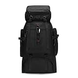 TABAGFKFNV Mochila de viaje al aire libre de 80l, bolsa de camuflaje for acampar, senderismo de gran capacidad(Black)