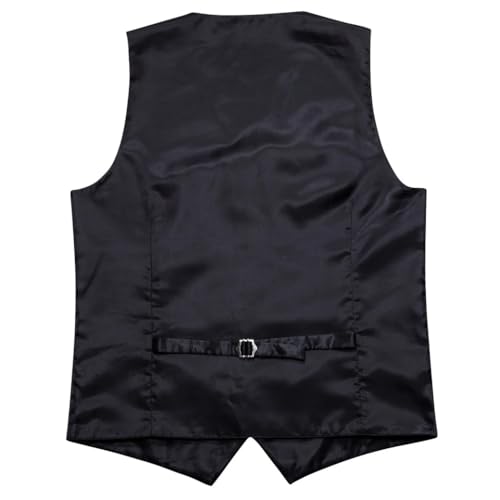 Men's Formal Waistcoat and Tie Set with Pocket Square and Cufflinks for Wedding Suit or Tuxedo4
