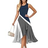 Blitzangebote des Tages Kleid Damen Elegant Kleider Festlich Sommerkleid Gothic Frühling 20Er Jahre Kostüm Damen Lange Sommerkleider T-Shirt Kleider Sommer Kleid Sportlich (Grau,M)