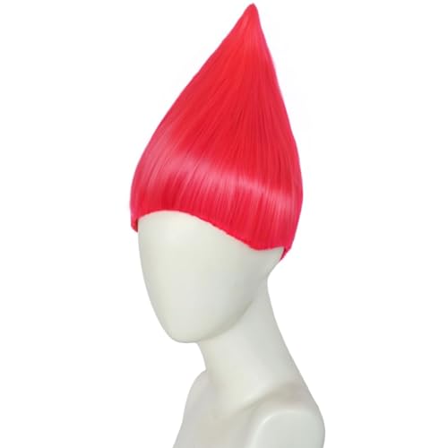 Image of JoneTing Pure Pink Wig for Party Bright Pink Cosplay Funny Wig for Anime