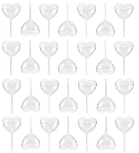50Pcs 4ml Plastic Pipettes Heart Plastic Squeeze Transfer Cupcakes Pipettes for Strawberries, Cupcake, Chocolate, Birthday Party and Holiday Decoration