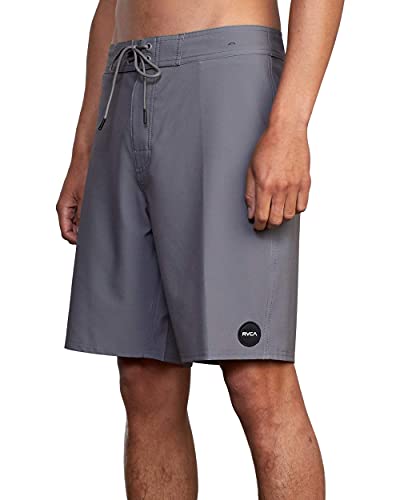 Rvca Mens 4-Way Stretch Fixed Waist 19 Inch Boardshort Board Shorts, Rvca Dobby Strch Boardshort/Smoke, 34 Us #TOP2