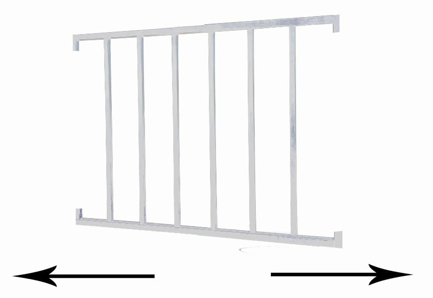 VALLA ADAPTABLE DE PISCINA Y JARDÍN, DIFERENTES MEDIDAS DE TRAMOS, PUERTA OPCIONAL, POSTES A PARTE. HECHO EN ESPAÑA, DE ACERO, SEGURO Y FÁCIL. (BLANCO, Tramo valla 55-100 cm ancho x 110 alto)