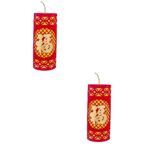 MAGICLULU 2 Pièces 2020 Décorations de pétards 2020 Décoration Festive Pétard de Simulation décoration de fête Chinoise décor de pétards Chinois décorations 2020 Ornement de vitrine Rouge