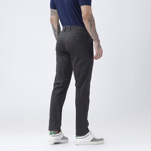 Image of BASICS Premium Cotton Stretch Formal Trousers for Men | Office Pants