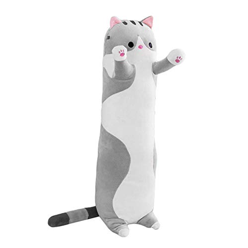 angwang 50/70/90 cm de faixa longa de gato fofo boneca de pelúcia macia brinquedo fofo sofá cama tra