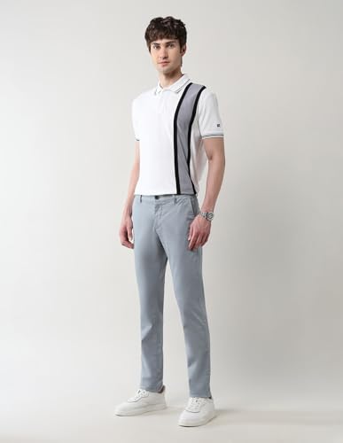 Image of Satin Slim fit Textured Trousers