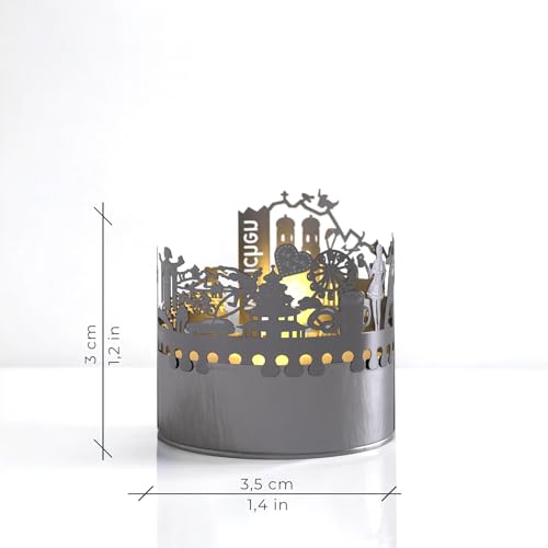 München Skyline Schattenspiel - Faszinierendes Kerzenlicht mit Silhouettenprojektion - Perfektes Souvenir & Geschenk für München-Fans