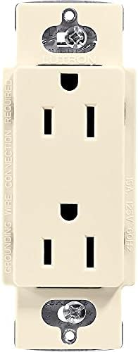Lutron Claro 15 Amp Duplex Outlet, CAR-15-AL, Almond