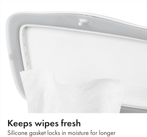 OXO Tot Perfect Pull Baby Wipes Dispenser, Refillable Wipe Holder, Gray - 3
