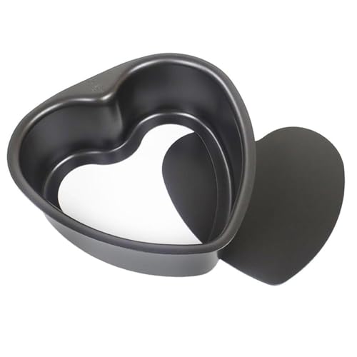 ROSEEONNE Moldes for pasteles en forma de corazón, molde grande for hornear for pasteles encantadores, moldes antiadherentes for hornear, latas for pasteles for bodas y cumpleaños(8 pulgadas)