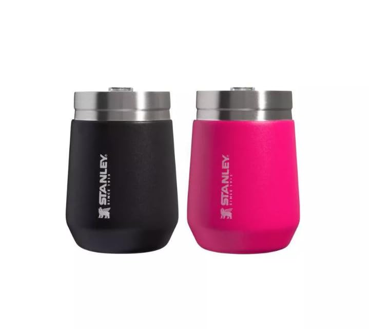 Stanley 2pk 10 oz Stainless Steel Everyday Go Tumblers Cosmo Pink Black