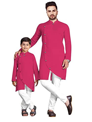 Image of Men's Cotton Blend Kurta Pyjama Set